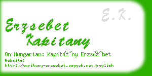 erzsebet kapitany business card